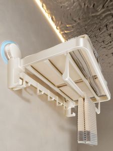 Bathroom Towel Rack Suction Cup Installation No Drilling Multi-Functional Bath Towel Storage Integrated Shelf Cream Style