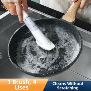 TEITEIRO | Multifunctional Long Handle Cleaning Brush for Dishes and Pans