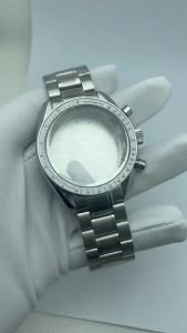 Vỏ Đồng Hồ Bằng Thép Không Gỉ VK63 Màu Bạc Cao Cấp 40mm Kèm Dây Đeo Tương Thích Với Bộ Máy Thạch Anh VK63 - Phụ Kiện Đồng Hồ