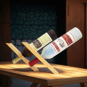 Creative Floating Wine Rack Home Decor Simple Modern Geometric Bamboo Artifacts Living Room Decorations Friend Gifts