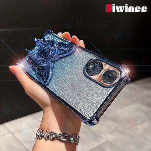 Long lanh sang trọng Gradient mạ điện Ốp điện thoại cho OPPO RENO 11 5g với bướm khung shinning TPU Silicon mềm chống sốc chống rơi bảo vệ Bìa nsf05