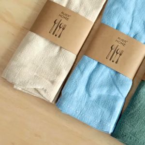 【Thriving】 QQMALL Table Napkin Comfortable Dishes Linen Handkerchief Cotton Placemat Table Mat