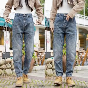 กางเกงยีนส์ทรงตรงลำลองสำหรับผู้ชาย ทรงหลวม ใส่ทำงาน กางเกงขายาวทรงตรง ทรงเข้ารูป กางเกงขายาวลำลองสำหรับใส่ทำงาน