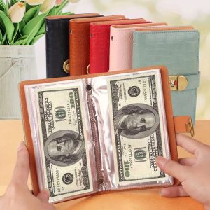 PU Leathe Saving Money Notebook With Password Lock Waterproof 100 Envelope Challenge Binder