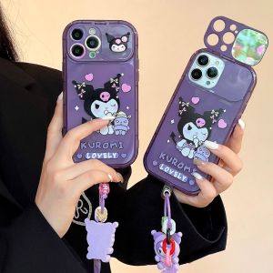 [Mới] Vỏ điện thoại TPU kuromi hoạt hình gương lật có chức năng giá đỡ cho iPhone x XS XR 11 12 1314 15 Series