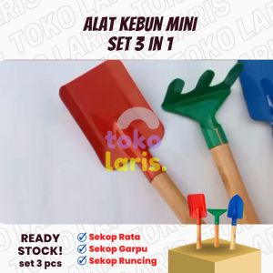 SET 3 IN 1 ALAT KEBUN BERKEBUN MINI TEBAL SEKOP GARPU CANGKUL UNTUK TANAMAN PERALATAN DAN PERLENGKAPAN BERKEBUN TAMAN KEBUN BUNGA