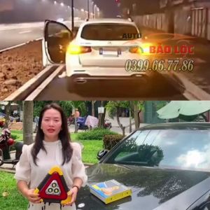 Đèn LED Cảnh Báo Nguy Hiểm Đa Năng Hình Tam Giác Kiêm Pin Sạc Dự Phòng Cho Ô Tô Xe Hơi