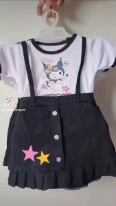 Kuromi Kids Girls Terno Blouse and Skirt 1-3 years old Baby Girl Set Clothes Blouse and Skirt