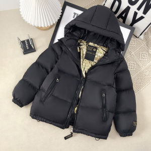 Winter Childrens New down Jacket Black Gold Childrens down Jacket Thickened Middle and Large Childrens White Duck down Jacket