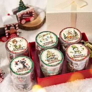 มิสเตอร์กระดาษ 1 ม้วน/ถุง ซีรีส์คริสต์มาสกลางคืนลึกลับธีมคริสต์มาสเทปไดคัทแฮนด์เมด DIY ภาพตัดปะไดอารี่อัลบั้มโปสการ์ด