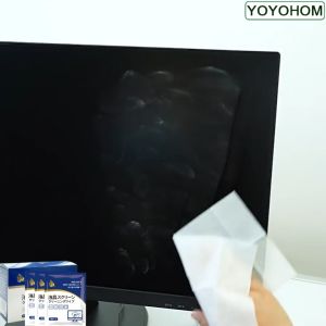 Japan Streak-Free Screen Cleaning Wipes For Laptop Monitor TV - Removes Dust Fingerprints Oil - Before After Comparison - Screen Cleaning Kit