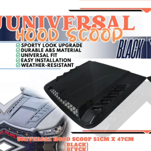 CPS UNIVERSAL 51X47CM CAR AIR FLOW INTAKE HOOD SCOOP BLACK (12191)