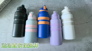 Insulated vacuum spring cap water bottle outdoor sports water bottle 1000ml large capacity stainless steel hot and cold dual-use water cup