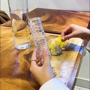 700ml Plastic Water Bottle with Straws Milk Fruit Infuser Tea Juice Cup Outdoor Portable Leakproof Drinkware Tea Water Bottle