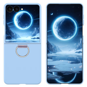 Hard PC Phone Case With Metal Ring Holder For Samsung Galaxy Z Flip 8 7 6 5 4 3 Flip7 FE Flip8 5G Shockproof Protective Cover