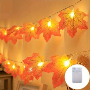 Halloween Maple Leaf Fairy Lights LED Autumn Fall String Lights for Thanksgiving Harvest Outdoor Indoor Decor Battery Powered