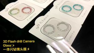 เพชรแฟลชฟิล์กล้องไอโฟนรุ่นใหม่ 12" 13" 14" 15" Pro Max 12" 13" Mini 11" เพชร กระจก HD กันรอรอย เลนส์กล้อง การใช้งานสูงสุด กับ iPhone 11 12 13 14 15 Pro Max 12 13 Mini 11promax 13promax