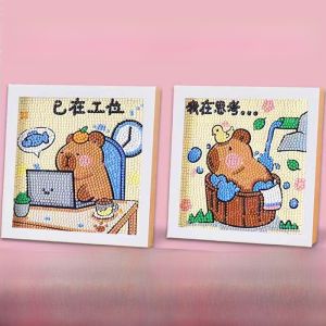 New Capybara Diamond Painting DIY Material Sticker Childrens Craft Girls Toy Kindergarten Handmade Creative Stick-on Art Kit