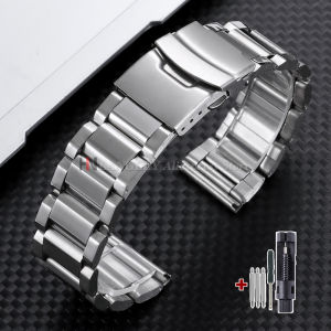 Stainless Steel Watch Band 20mm 22mm 24mm Metal Watch Strap for Seiko Diving Folding Buckle Bracelet Replacement Strap Men Belts