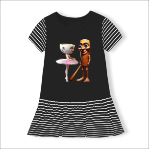 Dress Anak Perempuan Motif Ballerina Dan Tung Tung Untuk Usia 1-8 Thn Daster Anak Motif Terbaru