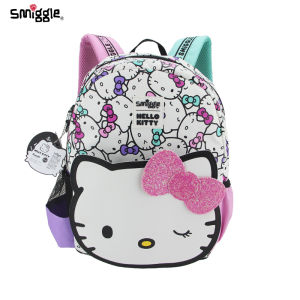Australia smiggle original childrens schoolbag girls hello kitty shoulder backpack Kawaii 3-7 year modeling bags 14 inch