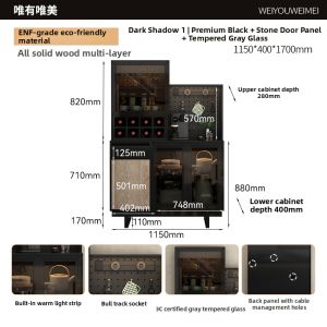 Weimei | Custom Multi-purpose Storage Cabinet For Dining Room Wine Teacup and Placement