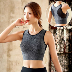 Áo bra tập Gym Yoga Aerobic phối lưới có mút ngực lót trong mặc tôn dáng vải co giãn thấm hút mồ hôi A12