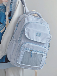 Japanese Style Ins Niche Style Schoolbag Pure Color All-Matching Junior High School Student Backpack Large Capacity Preppy Girly Backpack