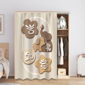 Curtain Không Có Cửa Tự Dính Chống Bụi Tự Làm Sạch Không Có Cửa Đồ Dùng Gia Đình Tủ Quần Áo Tủ Sách Vải Tự Dính Chống Bụi
