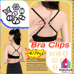 HB 4/7Pcs Bra Clips Hide Bra Strap Bra Buckle Strap Holder