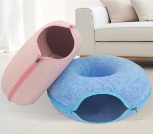 Lovinland Pet Cat Donut Bed Cats Tunnel Interactive Game Toy Kitten Bed Dual-use Indoor Toy Sports Equipment Cat Training Toy Cat House