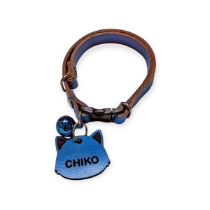 Kalung Kucing Custom Nama Kulit Sapi Asli/ Leather Cat Collar Full Set