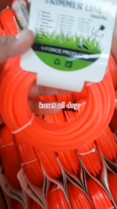 เอ็นตัดหญ้า เอ็นสำหรับเครื่องตัดหญ้า แบบเหลี่ยม ขนาด 3 มิล ยาว 15 เมตร (คละสี ส้ม/ขาว)