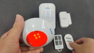 Alarm Rumah KERUI Strobe Sirine Wireless Indoor Alarm Sirine System  set
