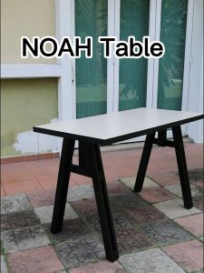 NOAH Table | made of Solidwood with EXTRA Thick Melamine Board with Itzel / Silko Leg home office student table