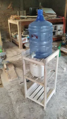 Rak rice cooker dan Dispenser meja komor termurah Rak kayu susun