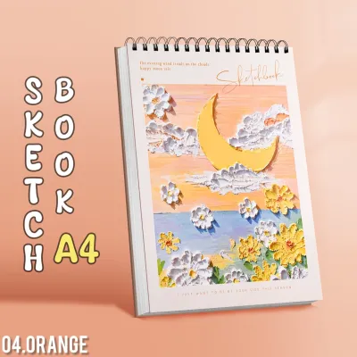 Sketchbook a4 buku sketsa cover gambar 3D aesthetic sketchbook vertikal buku gambar jilid spiral