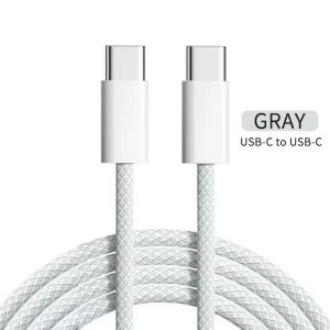 PD 60W USB-C to USB C Fast Charger Cable For iPhone 16 15 iPad Xiaomi Samsung Huawei Honor Type C Weaving Data Cable 1M/1.5M/2M