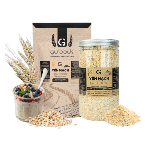 [500g] Yến mạch tươi cán mỏng (cán dẹt) GUfoods - Giàu chất xơ & protein thực vật Tốt cho sức khoẻ Túi zip tiện lợi Healthy Lành mạnh Tập gym Eat clean