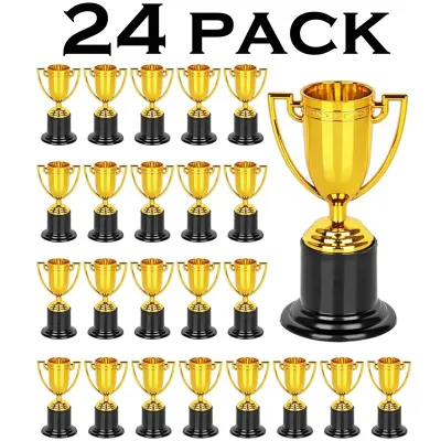 Gold Trophy Awards - Pack of 24/12/6 Mini 4-Inch Plastic Trophies for Kids & Adults Party Favors Competitions Sports Events