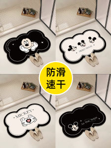 Mickey Water Absorbent Bathroom Toilet Carpet Non-Slip Mat Bathroom Door Entrance Pedal Pad Home Decorative Floor Rug