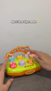 💞In stock💞7 in 1 Kids Musical Toy Cat Piano Whack a Mole Game with Lights Animal Sounds Educational Toy for Toddlers