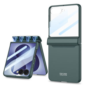 szhaiyu | Magnetic Hinge All-included Phone Case for Samsung Galaxy Z Flip 8 Outer Screen Protective Matte Hard Cover for Galaxy ZFlip 8