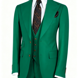 Fashion New Men Leisure Boutique Business Solid Color Wedding Suit Coat Pants Vest 3 Pieces Set Dress Blazers Jacket Trousers