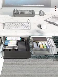XUNHUAI | Under Desk Hidden Adhesive Drawer Large Storage Box