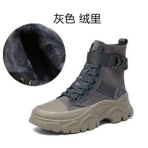 Womens Martin Boots Canvas Western Cowboy Style High Top Spring Autumn Fashion Boots Thick Bottom Inner Heightening