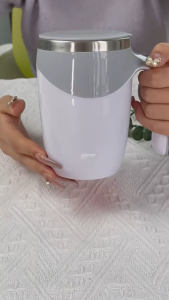 GetGadget⚙ Auto Stirring Mug 380ml Automatic Mixing Magnetic Coffee Cup With Lid 304 Stainless Steel Travel Self Stir