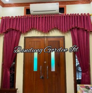 gorden satu set lengkap poni hordeng blackout premium lebar 3 meter