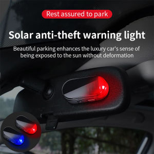 Car LED Blue/Red Flashing Light Fake Security Lights Solar Powered Dummy Alarm Wireless Warning Anti-Theft Caution Sign Lamp