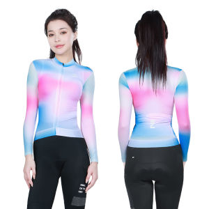 INBIKE Long Sleeve Cycling Jersey Summer Professional Slim Cycling Jersey Womens Breathable Cycling Jersey Full Zip